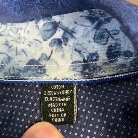 English Laundry  Dark BlueStretch Button Down, Size 15 1/2, medium - Picture 5 of 6